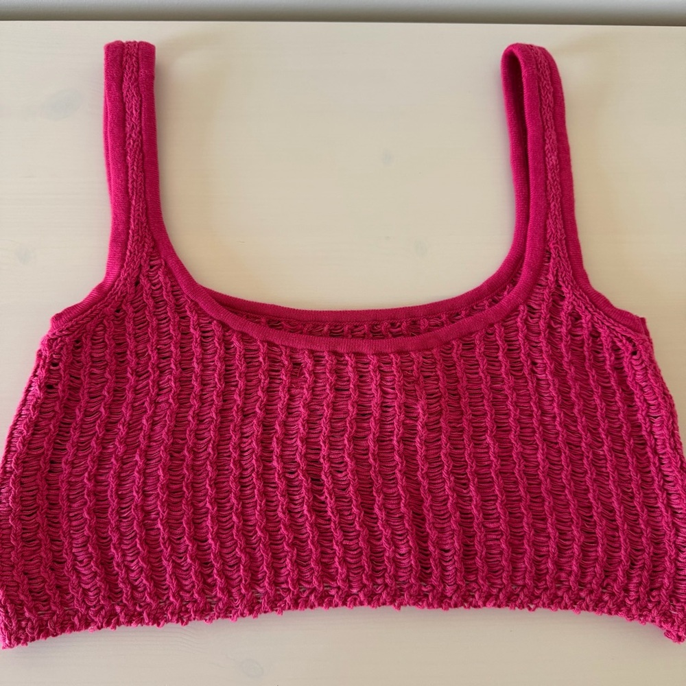 Free People 2 piece Crop Tank and Midi Skirt Sweater set Pink Size XL NWOT - Picture 10 of 12